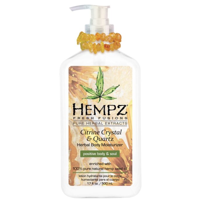 Citrine Crystal & Quartz Body Moisturizer Увлажняющее молочко с мерцающим эффектом для тела 500 мл HEMPZ