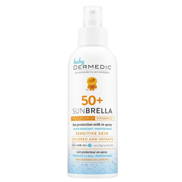 Sunbrella Sun Protection Milk In Spray For Sensitive Skin SPF50 Защитное молочко-спрей для детей 150 мл DERMEDIC