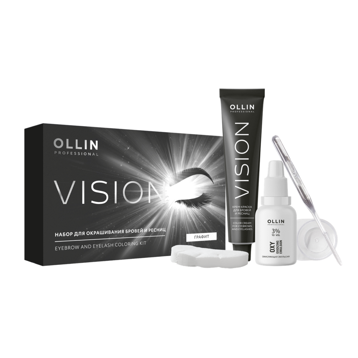 Vision Набор для окрашивания бровей и ресниц Графит OLLIN 772529