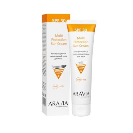 Cолнцезащитный увлажняющий крем для лица Multi Protection Sun Cream SPF 30, 100 мл ARAVIA