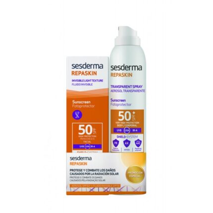 SesDerma Набор: REPASKIN AEROSOL SPF 50 Средство солнцезащитное СЗФ50 200 мл + REPASKIN INVISIBLE Facial sunscreen SPF50 Средство солнцезащитное сверхлегкое СЗФ50 50 мл