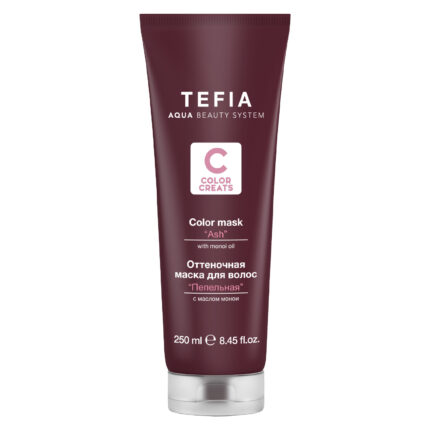 Tefia Color Creats Оттеночная маска для волос Пепельная с маслом монои, 250 мл