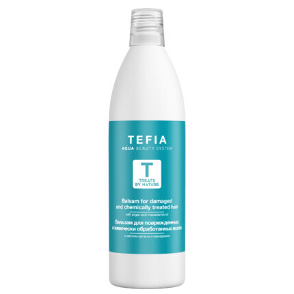 Tefia Treats by Nature Бальзам для повреждённых и химически обработанных волос с маслом арганы и макадамии 1000 мл