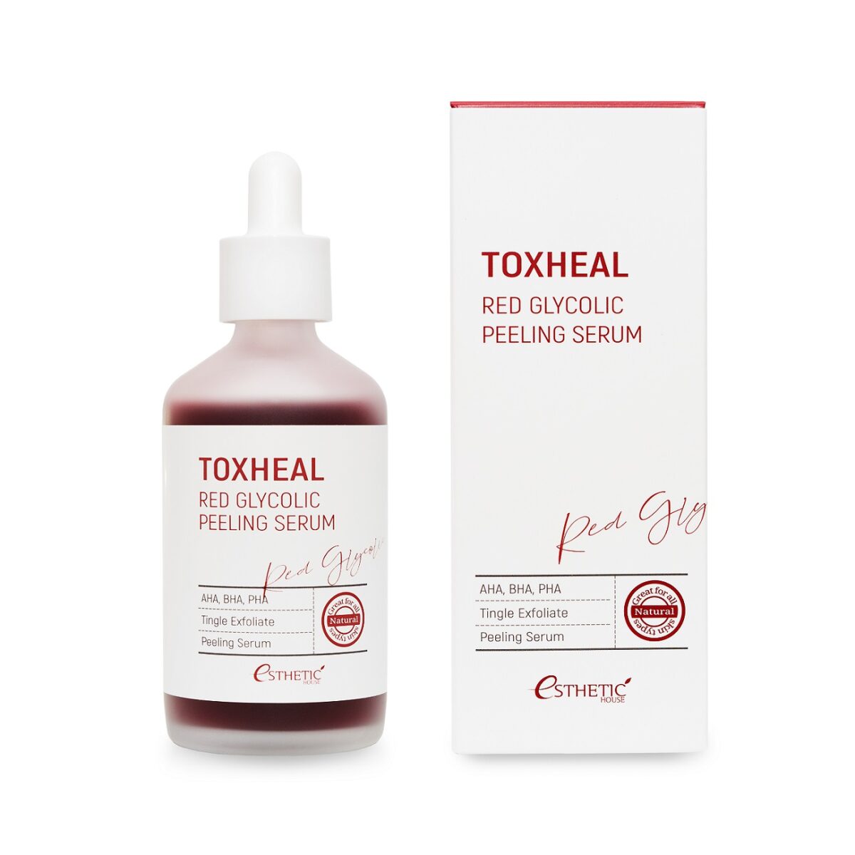 esh012173, Пилинг-сыворотка ГЛИКОЛЕВАЯ Toxheal Red Glyucolic Peeling Serum, 100 мл, ESTHETIC HOUSE