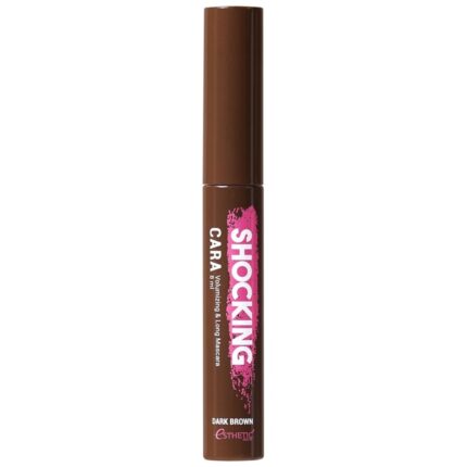 Esthetic House Shocking Cara Volumizing & Long Mascara Dark Brown Тушь для ресниц коричневая 8 мл