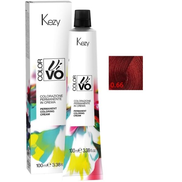 Color Vivo Перманентная крем-краска для волос 0.66 Красный интенсивный 100 мл KEZY