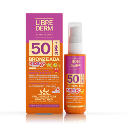 LIBREDERM BRONZEADA Молочко солнцезащитное детское spf50+ от всех видов солнечного излучения 50 мл