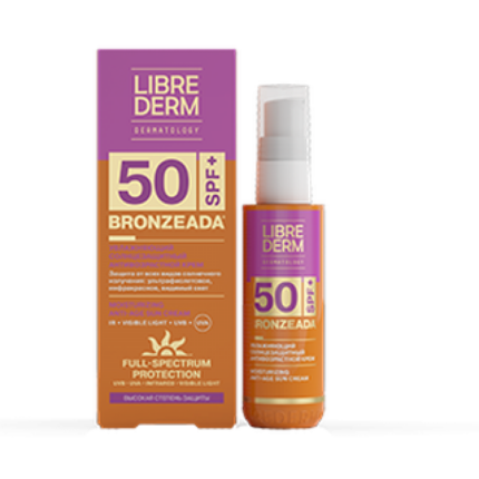 LIBREDERM BRONZEADA Крем солнцезащитный spf50 анти эйдж увлажняющий 50 мл