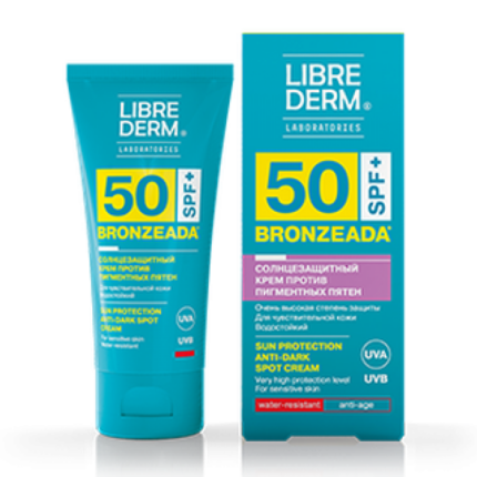 LIBREDERM BRONZEADA Крем солнцезащитный для лица и тела против пигментных пятен spf50 50 мл
