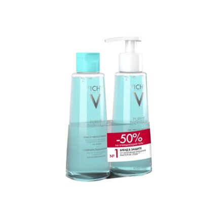 VICHY НАБОР Purete Thermale (Совершенствующий тоник, 200 мл + Освежающий очищающий гель, 200 мл)