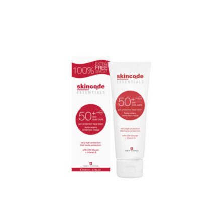 СКИНКОД Солнцезащитный лосьон для лица SPF 50, 100 мл, Основной уход ESSENTIALS, SKINCODE