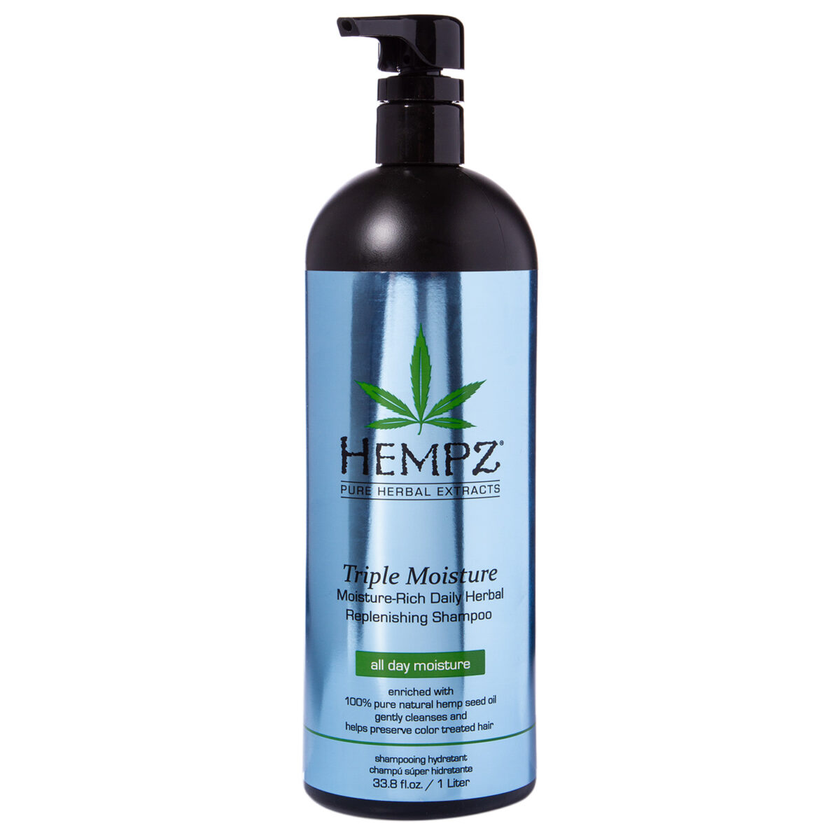 Шампунь с эффектом тройного увлажнения Triple Moisture Replenishing Shampoo, 1000 мл HEMPZ