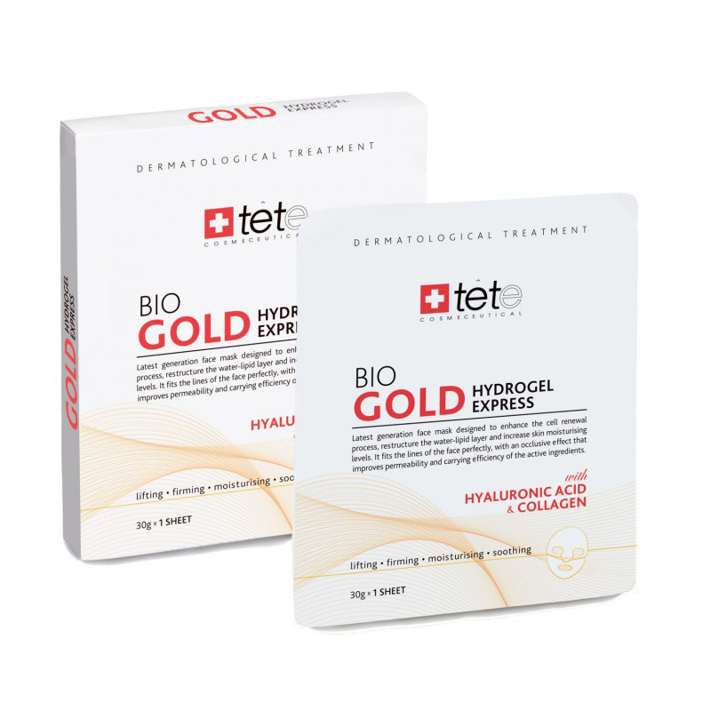 Bio Gold Hydrogel Express Коллагеновая маска с коллоидным золотом TETE