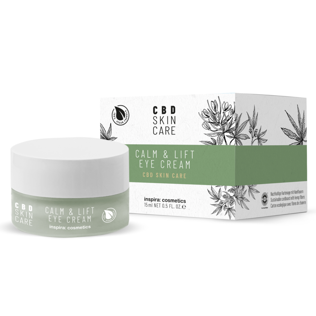 CBD Skin Care CALM & LIFT EYE Cream Антистресс лифтинг-крем для контура глаз с маслом CBD 15 мл INSPIRA