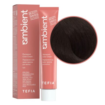 TEFIA Ambient 4.86 Перманентная крем-краска для волос Брюнет коричнево-махагоновый 60 мл