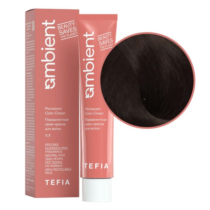 TEFIA Ambient 4.8 Перманентная крем-краска для волос Брюнет коричневый 60 мл