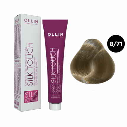OLLIN SILK TOUCH Крем-краска для волос 8/71 светло-русый коричнево-пепельный 60 мл