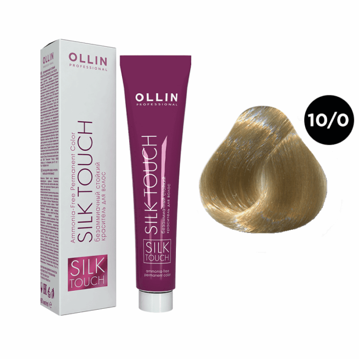 OLLIN SILK TOUCH Крем-краска для волос 10/0 светлый блондин 60 мл — изображение 1