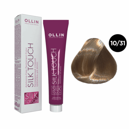 OLLIN SILK TOUCH Крем-краска для волос 10/31 светлый блондин золотисто-пепельный 60 мл