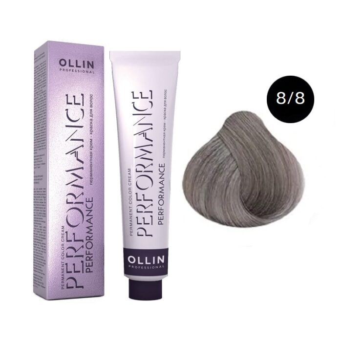 OLLIN Performance Перманентная крем-краска для волос 8/8 светло-русый жемчужный 60 мл — изображение 1