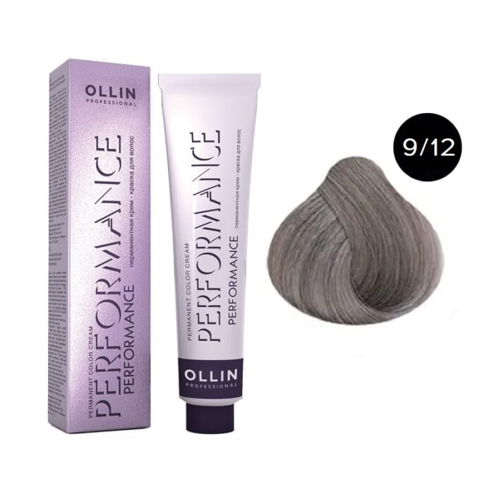 OLLIN Performance Перманентная крем-краска для волос 9/12 блондин пепельно-фиолетовый 60 мл — изображение 1