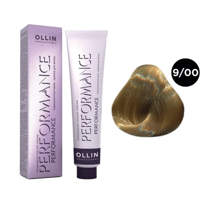 OLLIN Performance Перманентная крем-краска для волос 9/00 блондин глубокий 60 мл — изображение 1