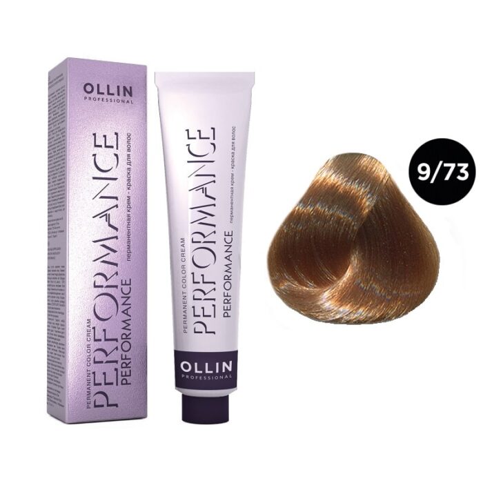 OLLIN Performance Перманентная крем-краска для волос 9/73 блондин коричнево-золотистый 60 мл — изображение 1