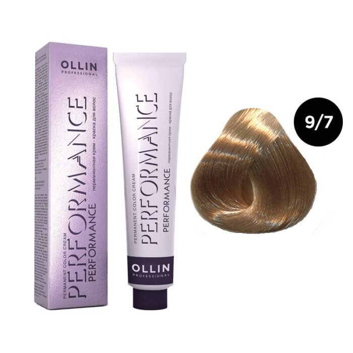 OLLIN Performance Перманентная крем-краска для волос 9/7 блондин коричневый 60 мл — изображение 1