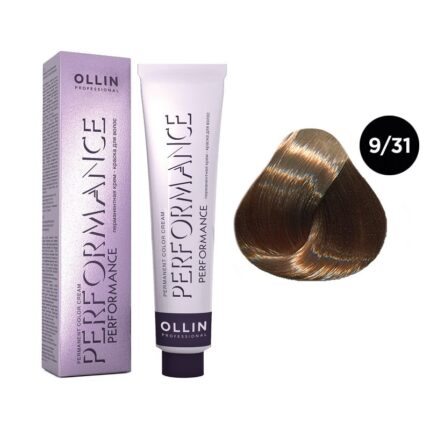 OLLIN Performance Перманентная крем-краска для волос 9/31 блондин золотисто-пепельный 60 мл