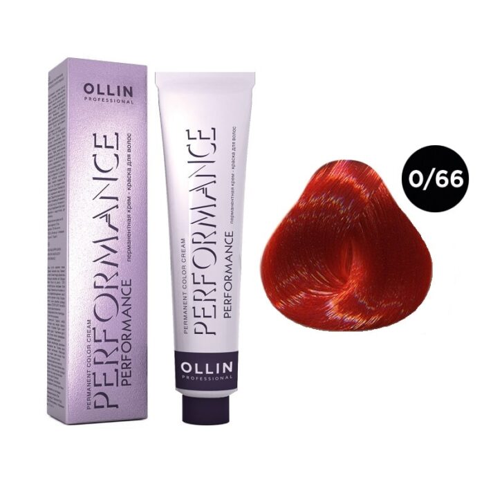 OLLIN Performance Перманентная крем-краска для волос 0/66 красный 60 мл — изображение 1
