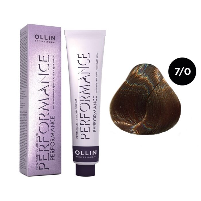 OLLIN Performance Перманентная крем-краска для волос 7/0 русый 60 мл — изображение 1