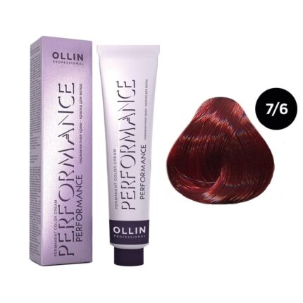 OLLIN Performance Перманентная крем-краска для волос 7/6 русый красный 60 мл