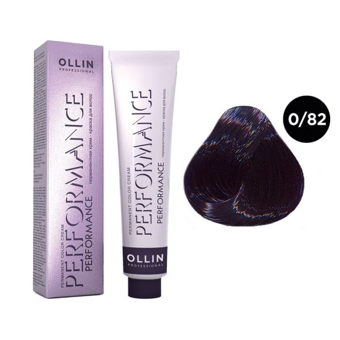 OLLIN Performance Перманентная крем-краска для волос 0/82 сине-фиолетовый 60 мл — изображение 1
