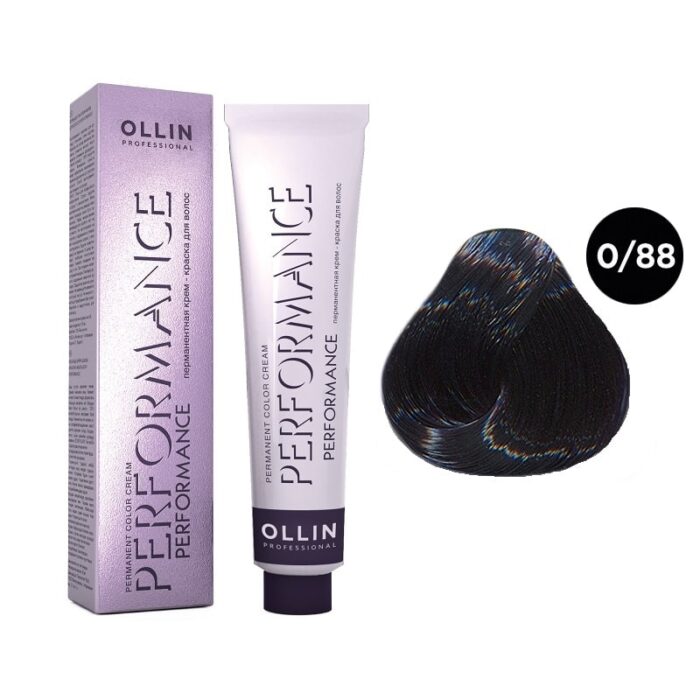 OLLIN Performance Перманентная крем-краска для волос 0/88 синий 60 мл — изображение 1