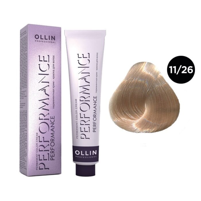 OLLIN Performance Перманентная крем-краска для волос 11/26 специальный блондин розовый 60 мл — изображение 1