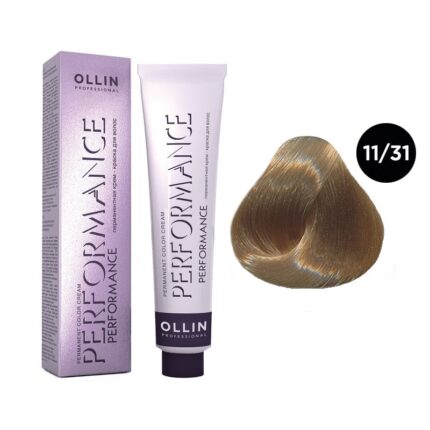 OLLIN Performance Перманентная крем-краска для волос 11/31 специальный блондин золотисто-пепельный 60 мл Перманентная крем-краска для во