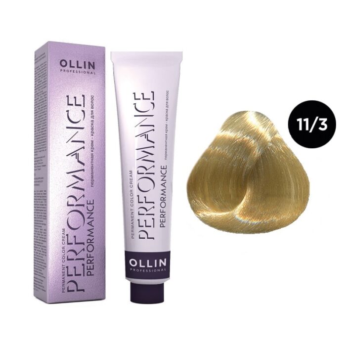 OLLIN Performance Перманентная крем-краска для волос 11/3 специальный блондин золотистый 60 мл — изображение 1