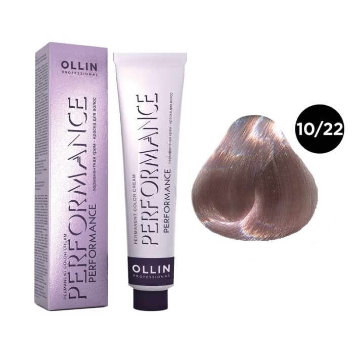 OLLIN Performance Перманентная крем-краска для волос 10/22 светлый блондин фиолетовый 60 мл — изображение 1