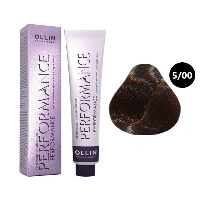 OLLIN Performance Перманентная крем-краска для волос 5/00 светлый шатен глубокий 60 мл — изображение 1