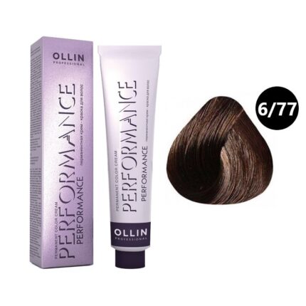 OLLIN Performance Перманентная крем-краска для волос 6/77 темно-русый интенсивно-коричневый 60 мл