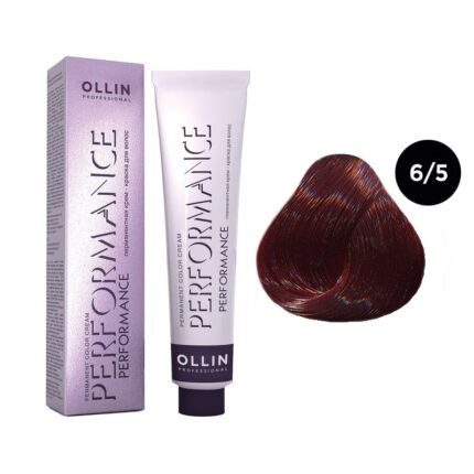 OLLIN Performance Перманентная крем-краска для волос 6/5 темно-русый махагоновый 60 мл