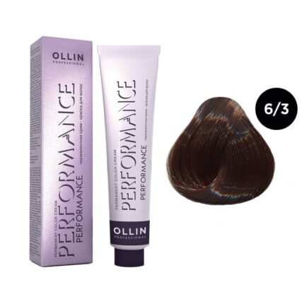 OLLIN Performance Перманентная крем-краска для волос 6/3 темно-русый золотистый 60 мл