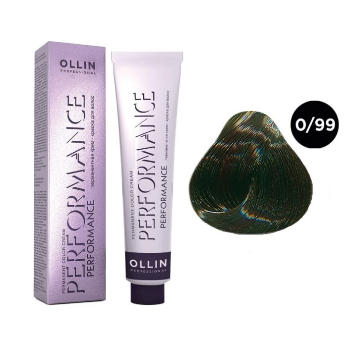 OLLIN Performance Перманентная крем-краска для волос 0/99 зеленый 60 мл — изображение 1
